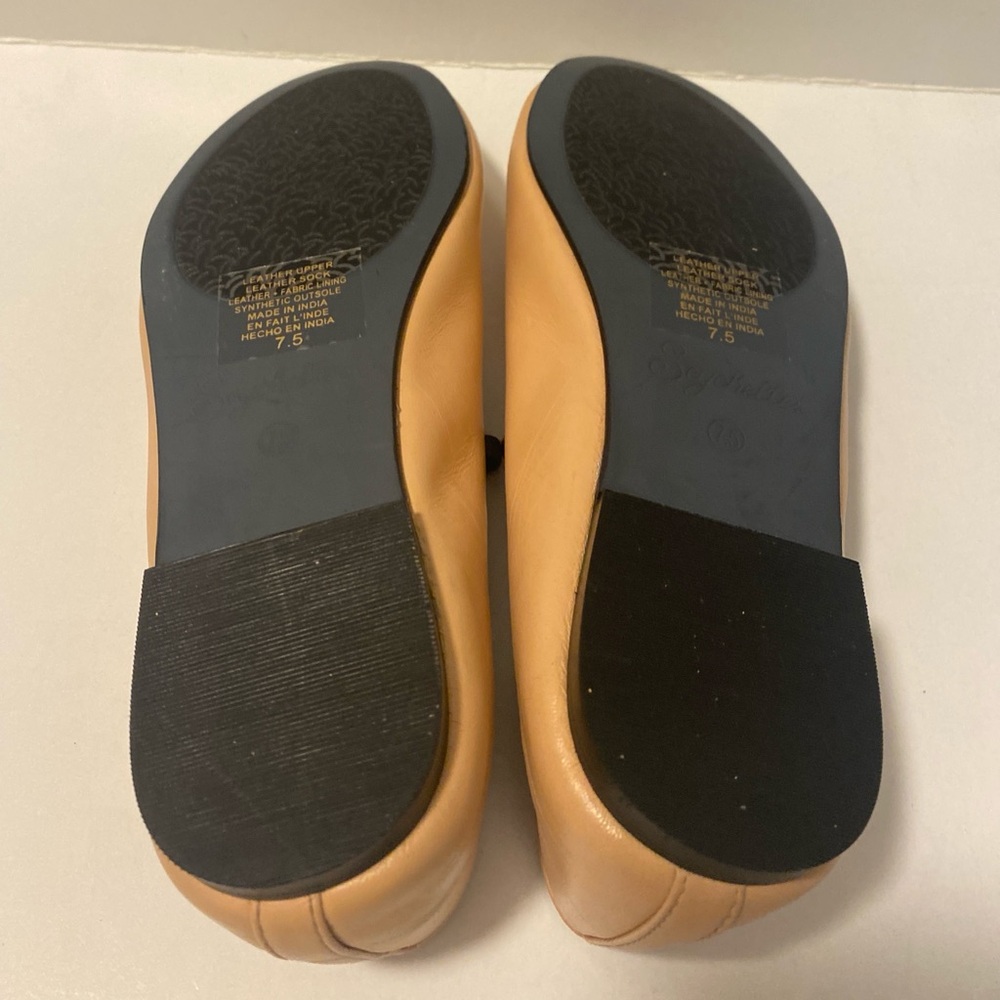 Tan Women Ballet Flats Leather Peach/Beige New Size 7.5 - Picture 9 of 10